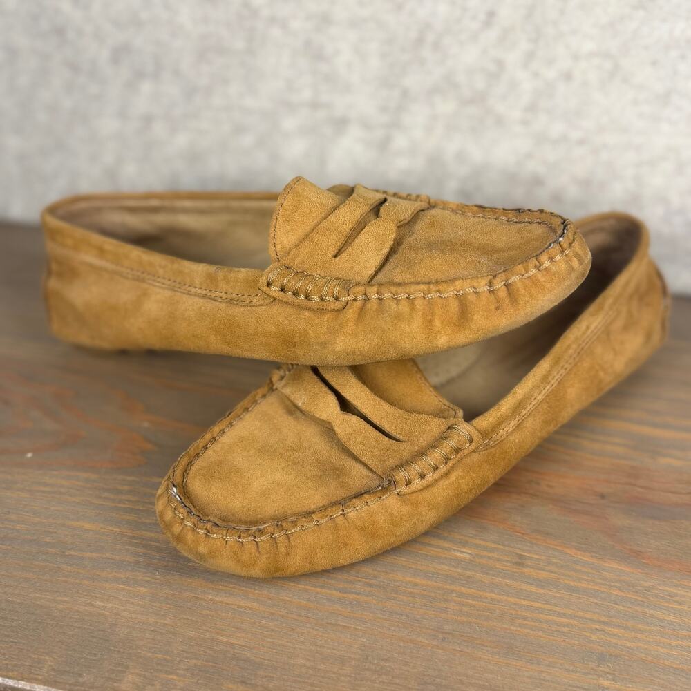 Lauren Ralph Lauren Camila Suede Penny Loafers Tan Driving Flats Women’s 5.5B